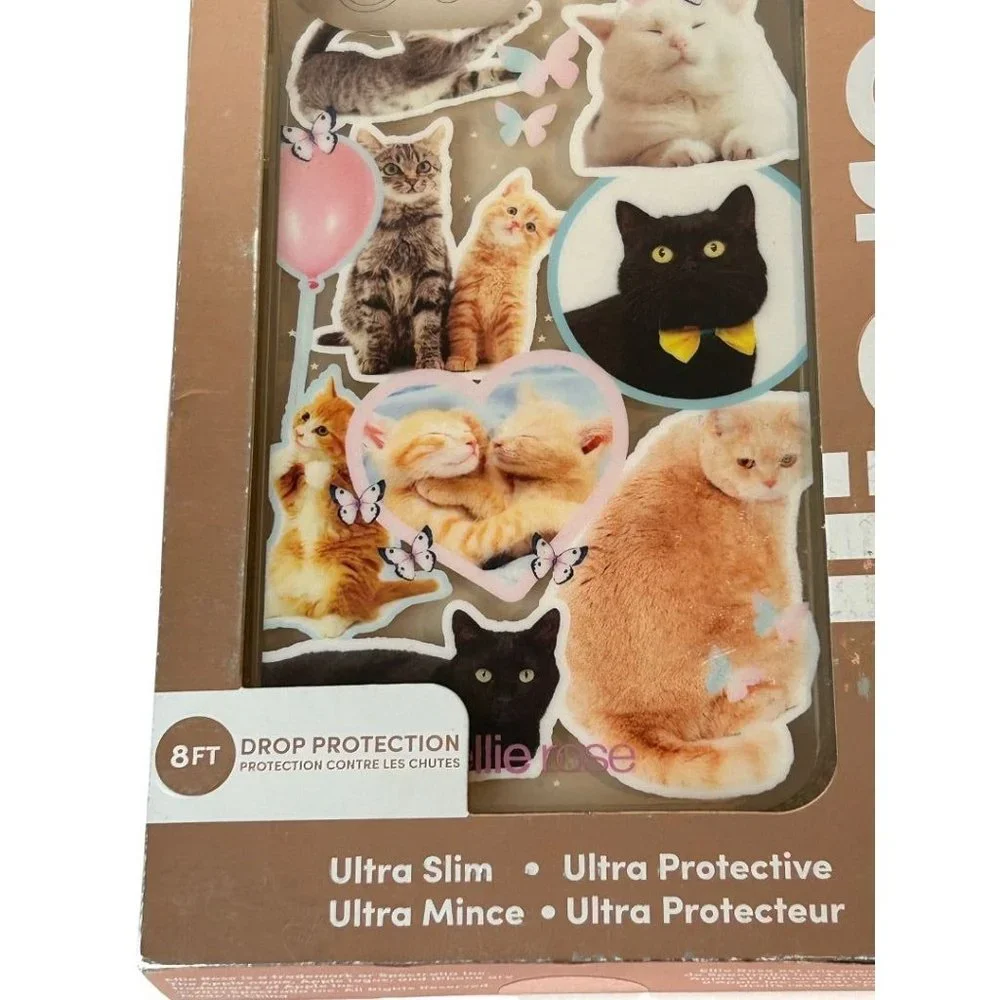 Ellie Rose Ultra Slim Cat Phone Case New iPhone 13 Pro Max Compatible 8ft Drop P